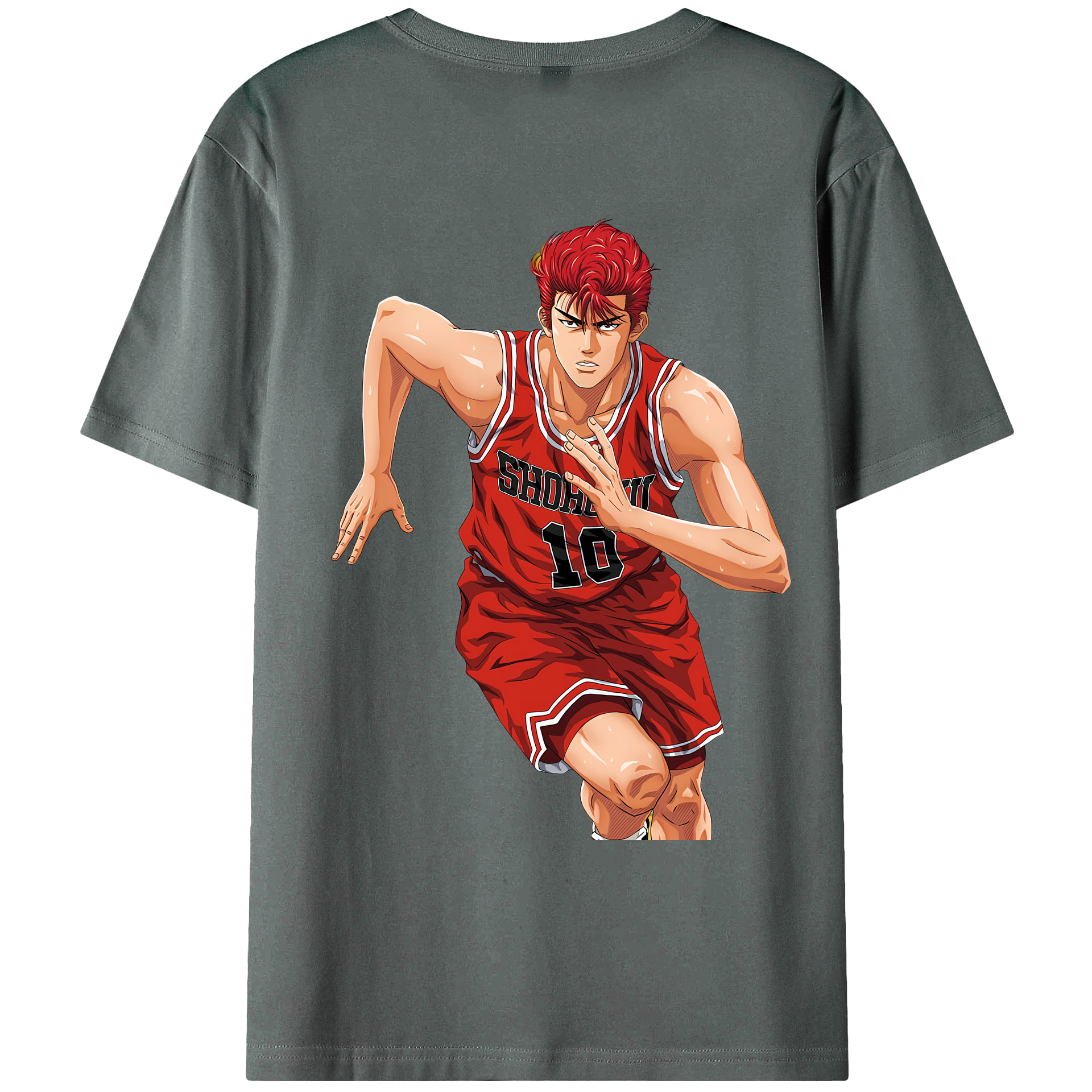 （画像用） SLAM DUNK／スラムダンク 綿100％ メンズ半袖Tシャツ（バックプリント） 通気性